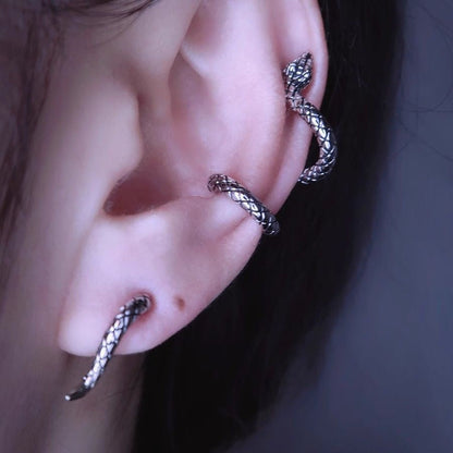 Women's Life Snake Retro Snake-shaped Sier Personalized Ear Clip