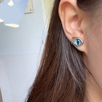 Women's Cat Pupil Simple Niche Design Sier Ear Clip