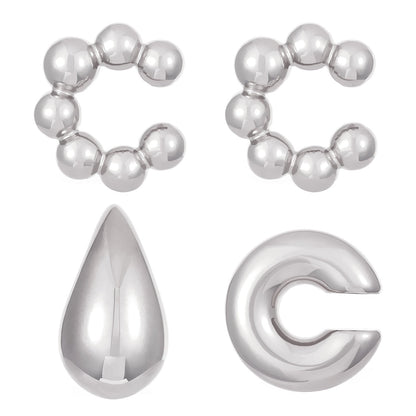 Exaggerated Shaped Water Drop Texture Earings Ear Clip
