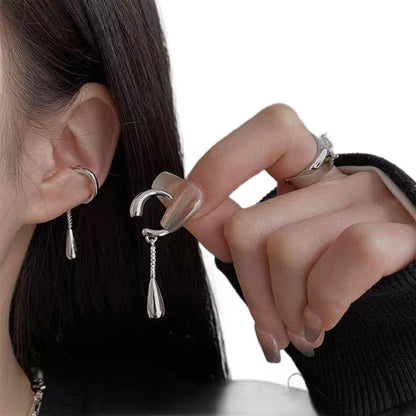 Women's Cold Style Water Drops Tassel High-grade Rings