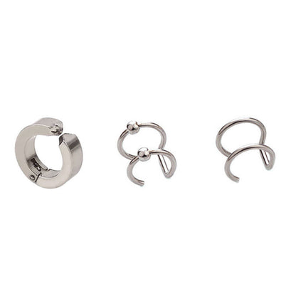 Hop Cold Wind Lava Texture Chain Irregular Metal Ear Clip