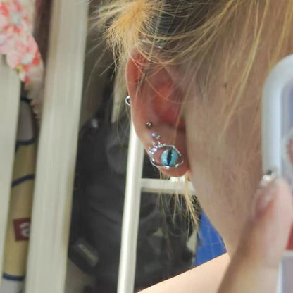 Women's Cat Pupil Simple Niche Design Sier Ear Clip