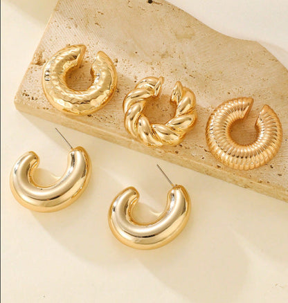 Exaggerated Shaped Water Drop Texture Earings Ear Clip
