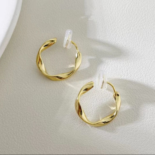 Simple Cold Feeling Twisted Mosquito Coil Retro Temperamental Style Ear Clip