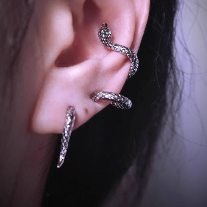 Women's Life Snake Retro Snake-shaped Sier Personalized Ear Clip