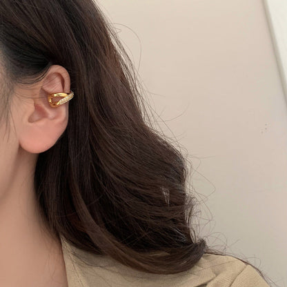 Cold Wind Staggered Micro Inlaid Zircon Graceful Personality Simple Earrings