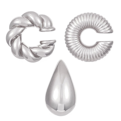 Exaggerated Shaped Water Drop Texture Earings Ear Clip