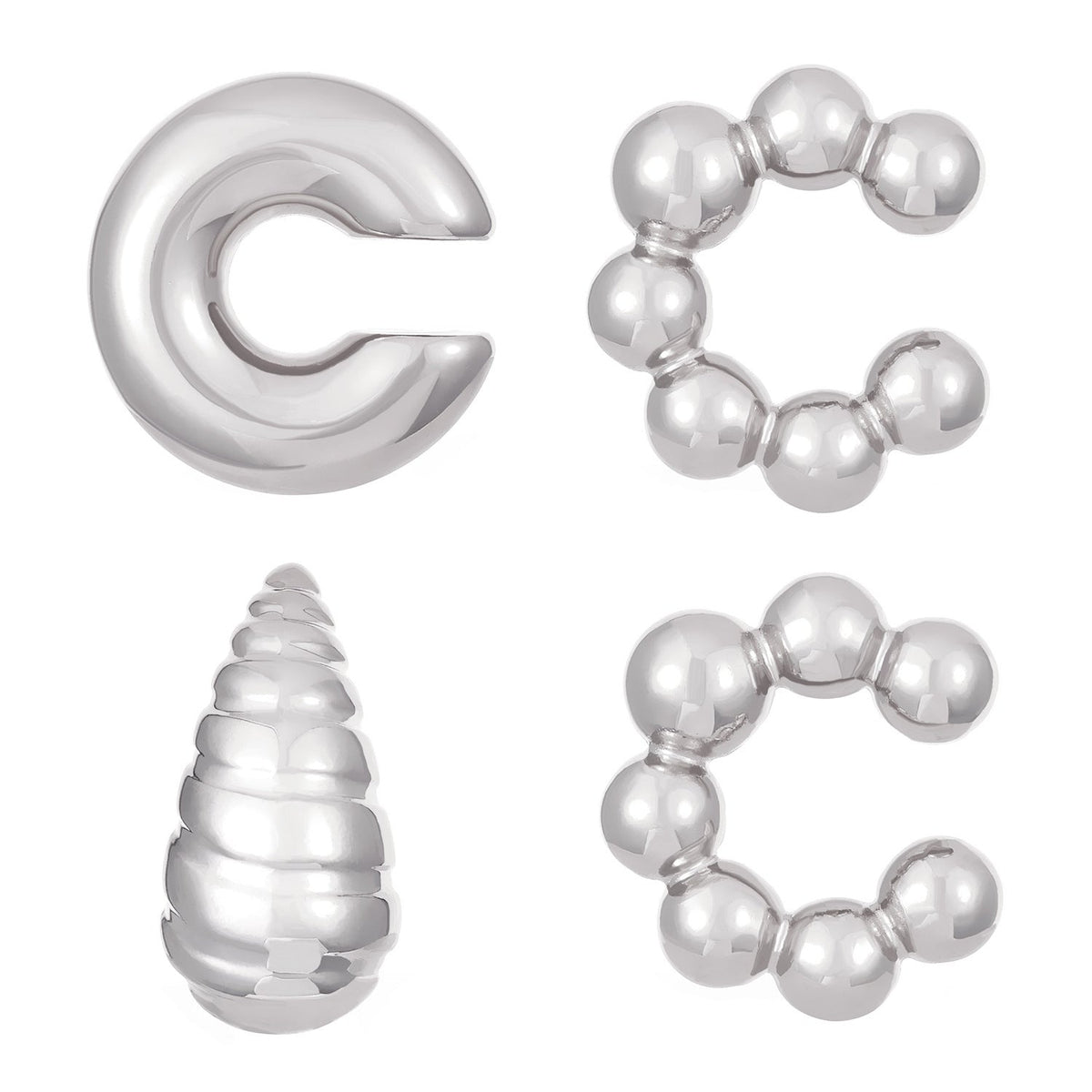 Exaggerated Shaped Water Drop Texture Earings Ear Clip