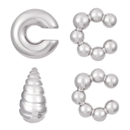 Exaggerated Shaped Water Drop Texture Earings Ear Clip
