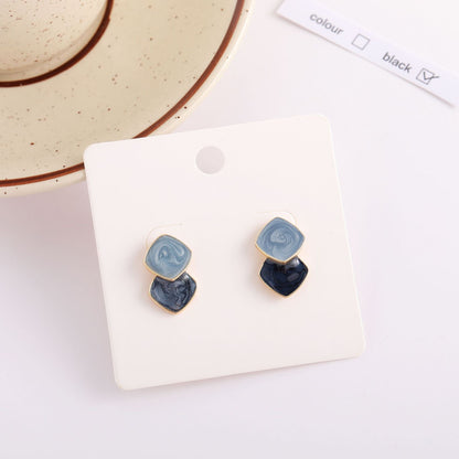 Geometric Mosquito Coil Haze Blue Fashion Sier Ear Clip
