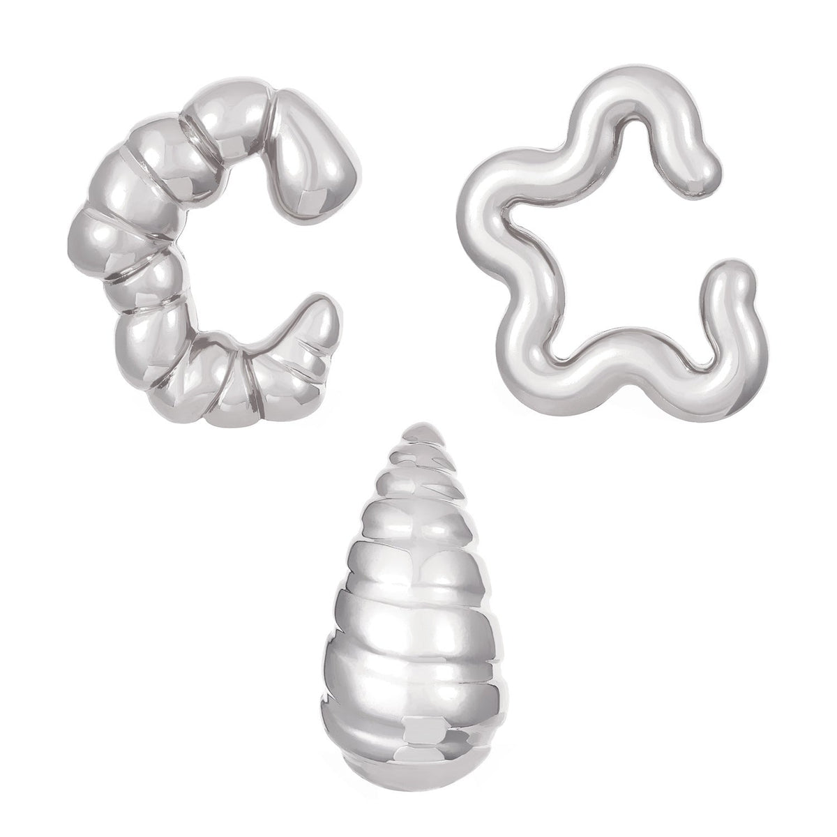 Exaggerated Shaped Water Drop Texture Earings Ear Clip