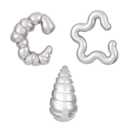 Exaggerated Shaped Water Drop Texture Earings Ear Clip