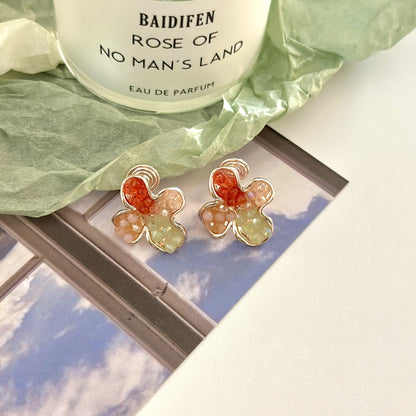 Women's Fresh Colorful Flower For Trendy Niche Design Earrings