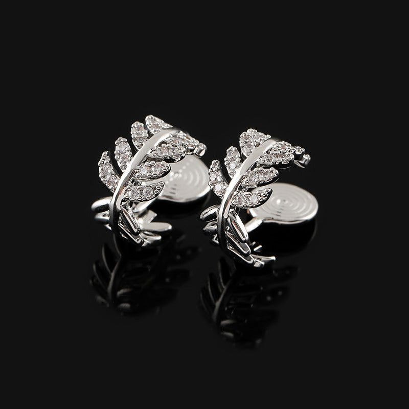 Zircon Leaves Eardrop Exquisite Niche Integrated Mosquito Ear Clip