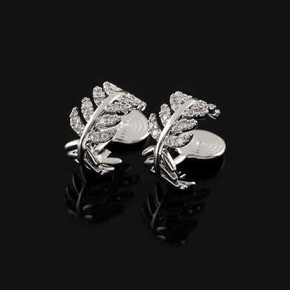Zircon Leaves Eardrop Exquisite Niche Integrated Mosquito Ear Clip