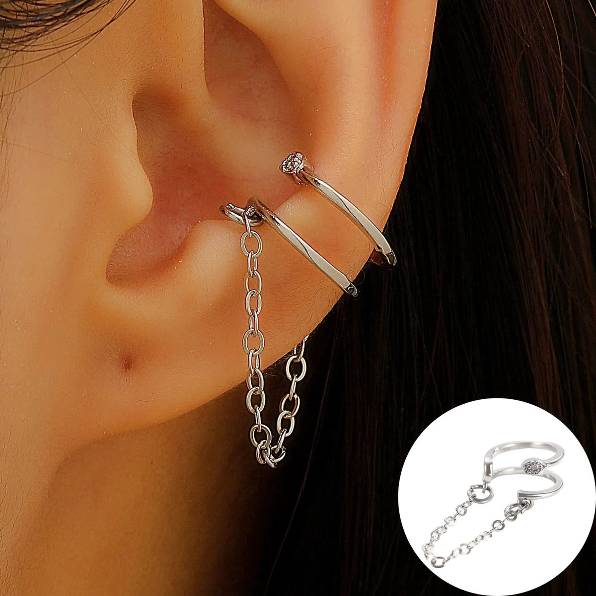 Simple Chain Single Personalized Temperamental Tassels No Pierced Fairy Ear Clip