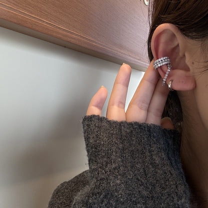 Women's Light Luxury High-grade Fashion No Pierced With Tassel Flowers Rings