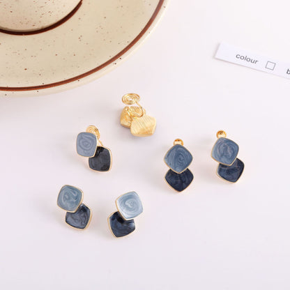 Geometric Mosquito Coil Haze Blue Fashion Sier Ear Clip