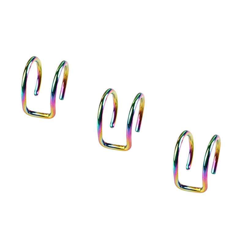Personalized Trendy Stainless Steel Double Cartilage Geometric Ear Clip