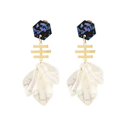 Women's Artistic Fashion Temperament Long Style Petals Versatile Ear Clip