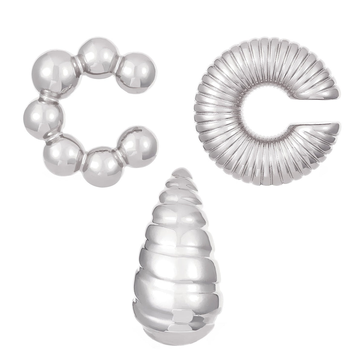 Exaggerated Shaped Water Drop Texture Earings Ear Clip