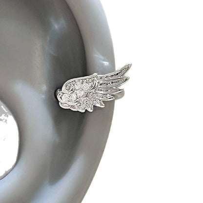 Angel Wings Super Flash Zircon Temperament Wild Without Pierced Niche Rings