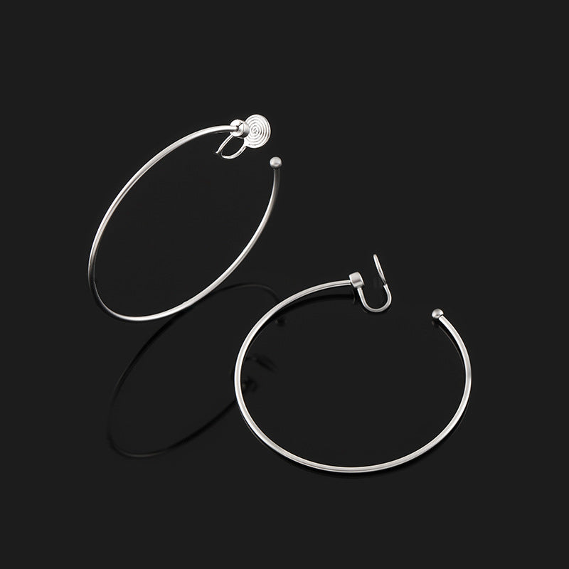 Exaggerated Large Hoop Sier Needle Personalized Classic Rotation Mosquito Ear Clip