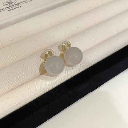 Women's Jelly Green Round Beads Resin Summer Earrings