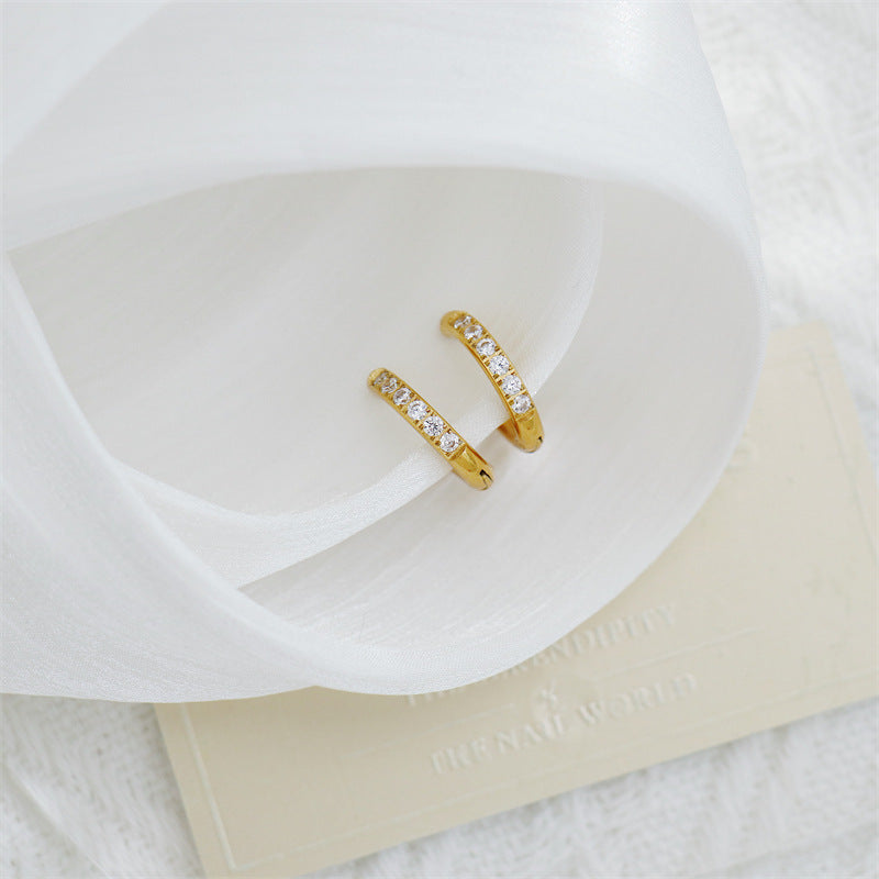 Circle Fine Drill Can Open With Diamonds Fashionable Non Piercing Ear Clip
