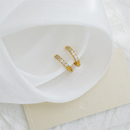 Circle Fine Drill Can Open With Diamonds Fashionable Non Piercing Ear Clip