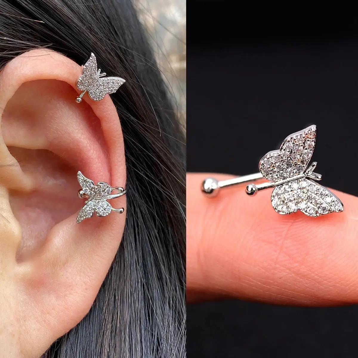 Unique Fashion Butterfly Flowers Inlaid Zircon Rings