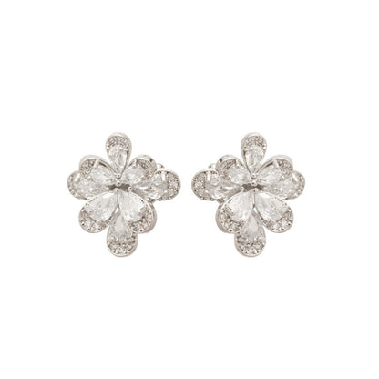 Style Super Flash Zircon Flower Korean Niche Bone Light Luxury Ear Clip