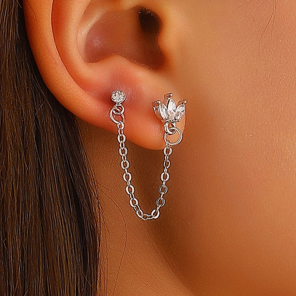 Exaggerated Shaped Water Drop Texture Earings Ear Clip