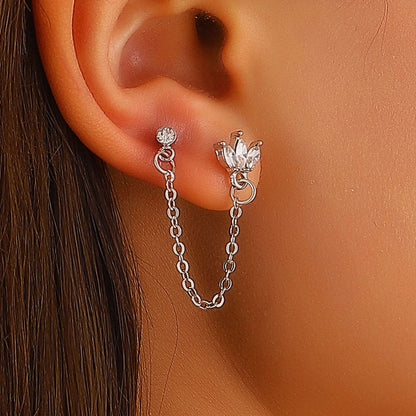 Exaggerated Shaped Water Drop Texture Earings Ear Clip