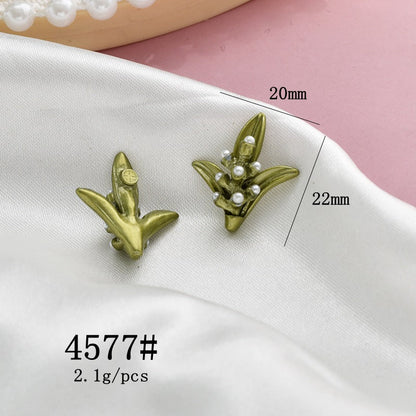 Vintage Mori Style Alloy Plant Leaves Refreshing Material Handmade Hair Ear Clip