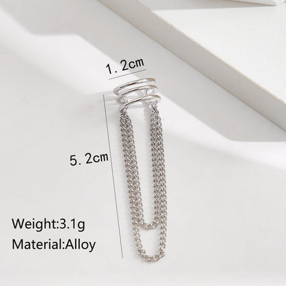 Fashion Creative Simple Cold Style Sier Ear Clip