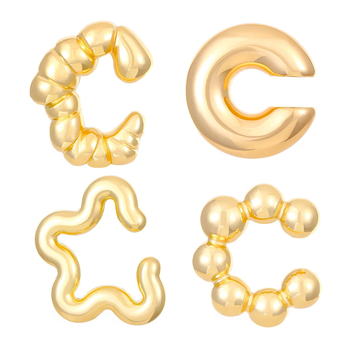 Exaggerated Shaped Water Drop Texture Earings Ear Clip