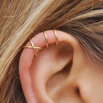 Personalized Trendy Stainless Steel Double Cartilage Geometric Ear Clip