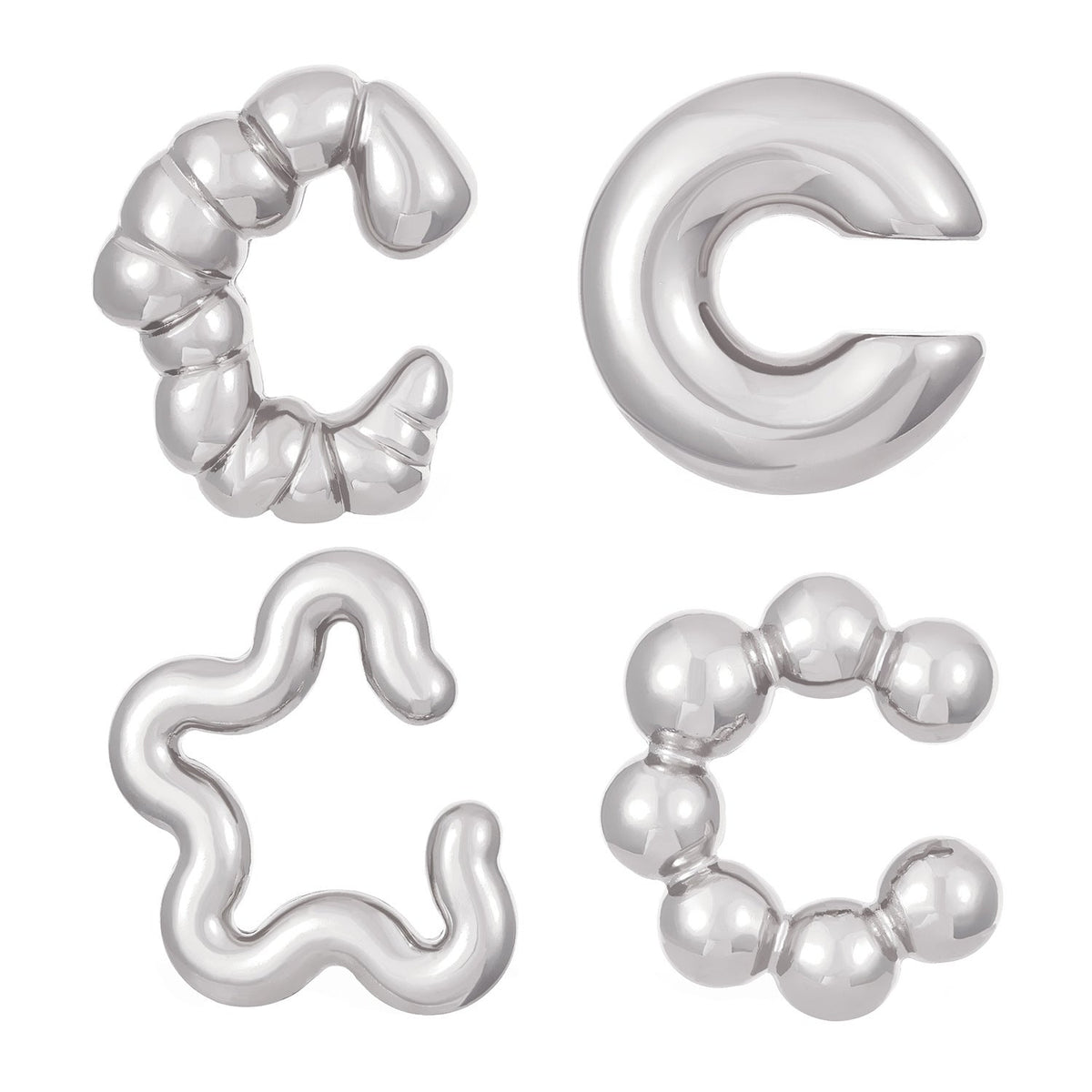 Exaggerated Shaped Water Drop Texture Earings Ear Clip