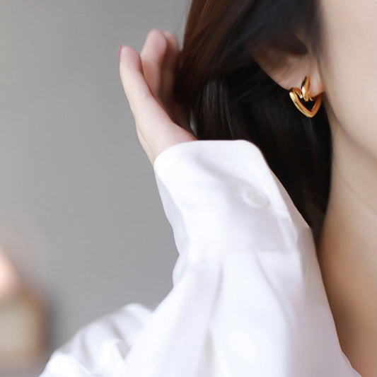 Women's Without Pierced Ears Frosty Style Gold Niche Design Ear Clip