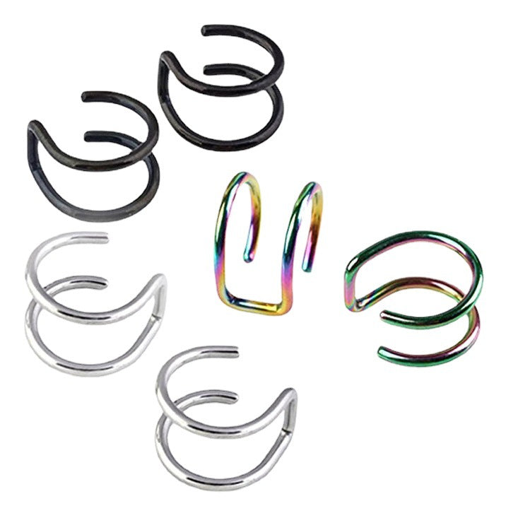 Personalized Trendy Stainless Steel Double Cartilage Geometric Ear Clip
