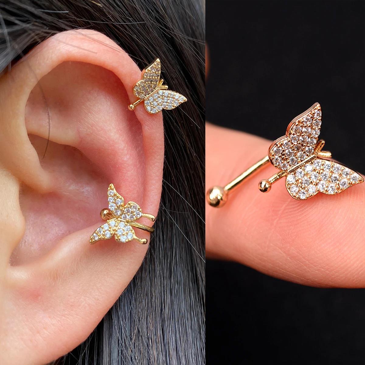 Unique Fashion Butterfly Flowers Inlaid Zircon Rings