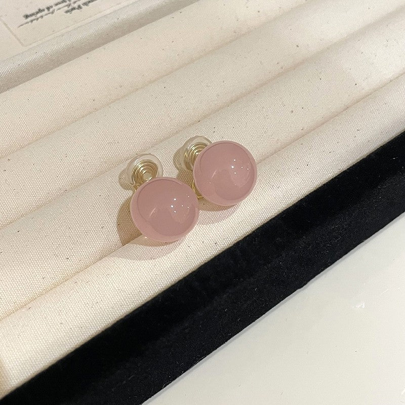 Women's Jelly Green Round Beads Resin Summer Earrings