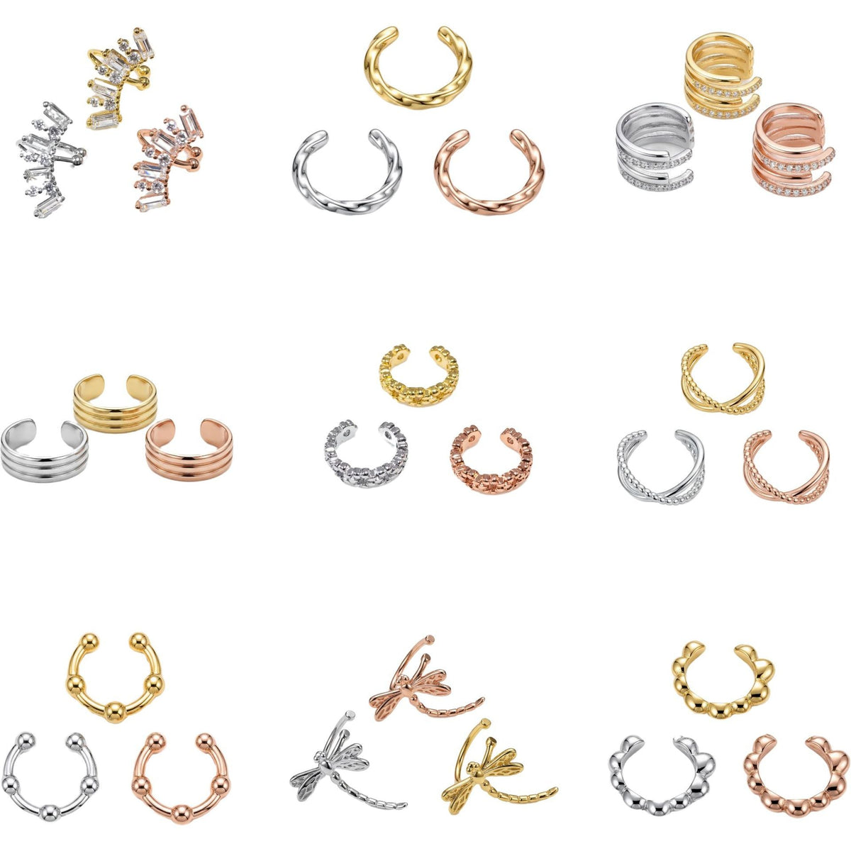 Copper Light Luxury Personality Unique Irregular Ear Clip