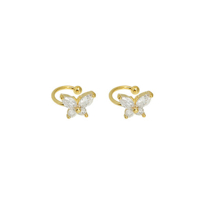 Refined Zircon Butterfly Female Light Luxury Ear Clip
