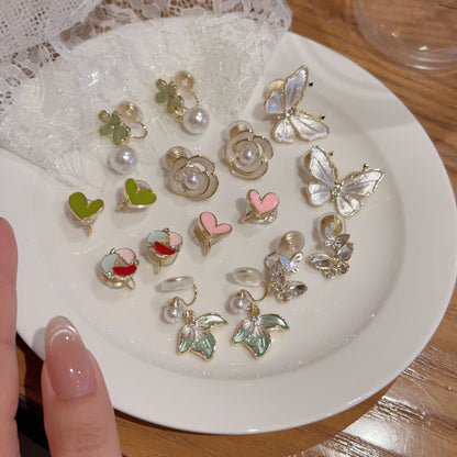 Women's Fairy Sweet Flower Earless Mosquito Coil Niche High-grade Ear Clip