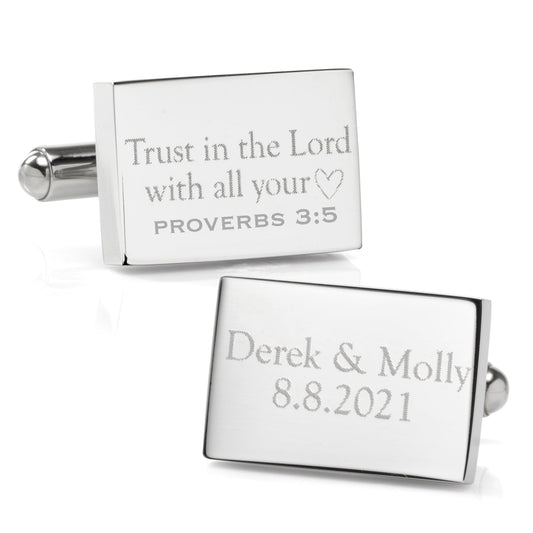 Wedding Bible Verse Engravable Cufflinks