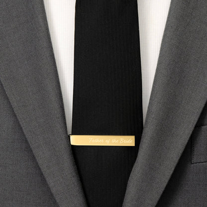 Wedding Title Engravable Gold Tie Bar