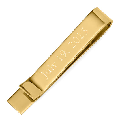 Wedding Title Engravable Gold Tie Bar