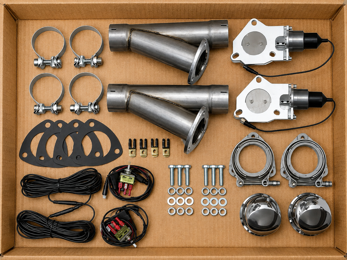 OPEN BOX 3.00" MILD STEEL EXHAUST CUTOUT- DUAL SLIP FIT